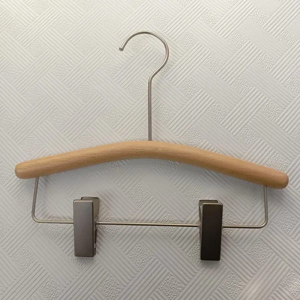 Korean Beech Customized Cloth Hangers Wood Coat Pants Rack Luxury Clothes Hanger With Anti-slip Clip photo-3
