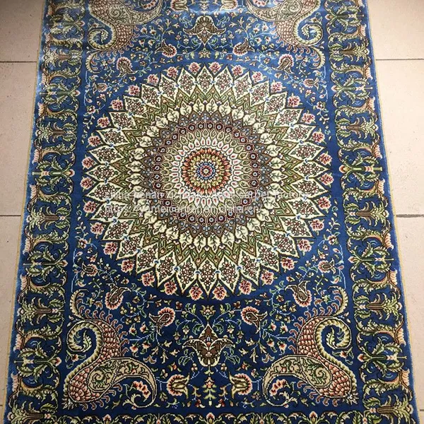 2x3ft High Density Handmade Silk Persian Rug photo-2