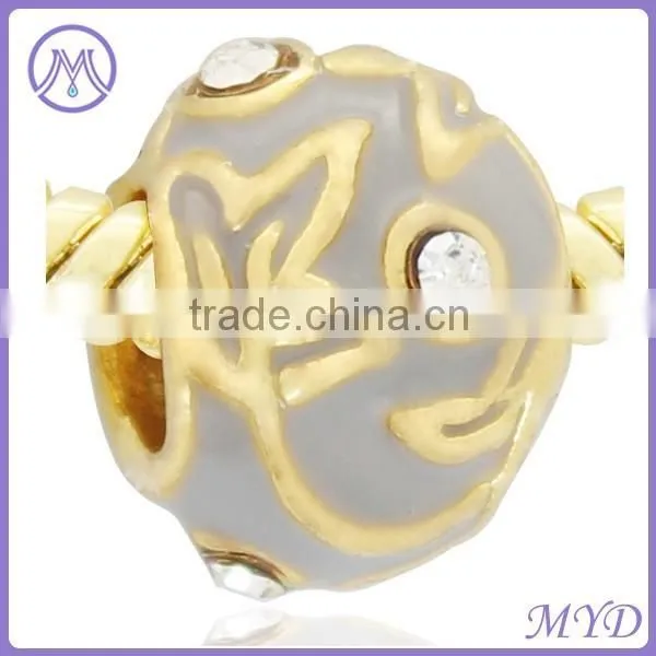 Hand Crystal Paved Color Enameled Faberge Egg Bead photo-6