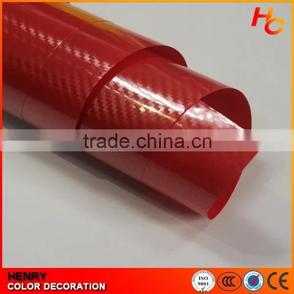 New Product Red Color Self Adhesive 3D Carbon Fiber Car Vinyl Film photo-2