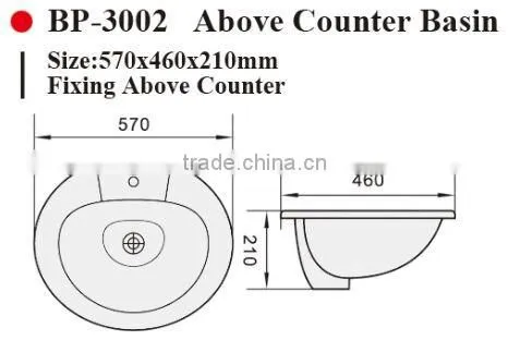 BP-3002 Modern Bathroom Design, Deluxe Quality Round Above Counter Mounting Ceramic Hand Wash Sink Basin Bowl, Vanity Basin photo-2