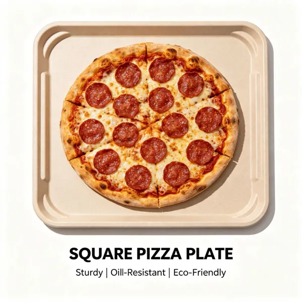 Eco-Friendly 2mm Thick Paper Pulp Bagasse Pizza Box With Oil-Resistant Coating for Takeaway Packaging photo-5