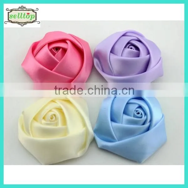 4.5-5cm Satin Rose Ribbon Flowers for Wedding Dress photo-2