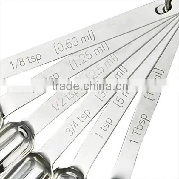 Hot in Stock Fast Delivery Stainless Steel Cooking Measuring Spoons 6 Sets photo-2