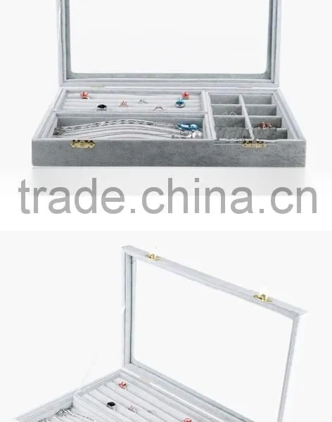 2015 New High Quality Claimond Veins Jewelry Display Storage Box for Neckalce Ring Earring S1273 photo-3