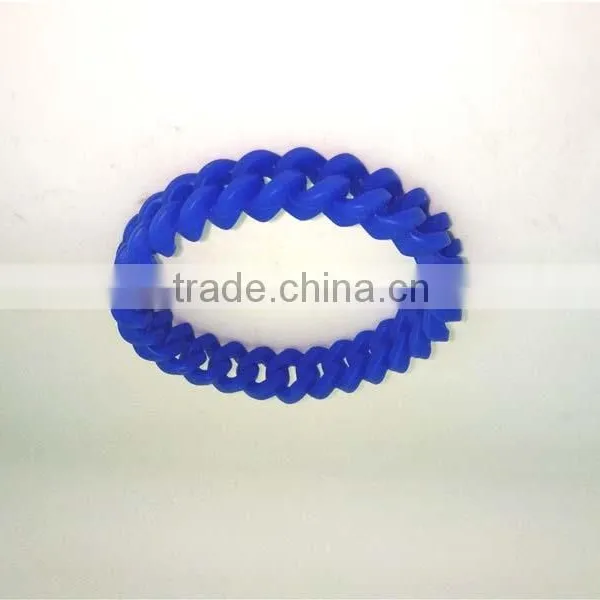 Wholesale Customized Hand Chain Braided Silicone Handwrist Blue Sports Bracelet photo-4