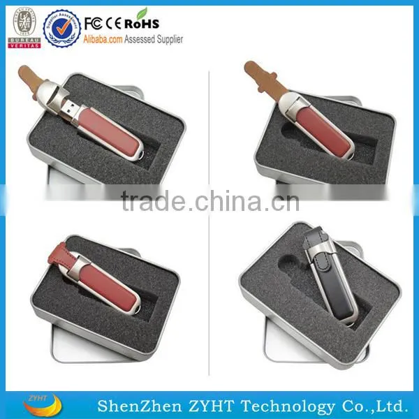 Wholesale Leather Usb Flash Drive With Keyring in Full Capacity With Engraved Cusotmer Logo photo-3