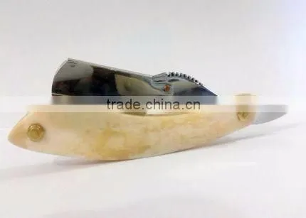 Matted Straight Razor With White Line Design Swing Lock Cutthroat Razor photo-3