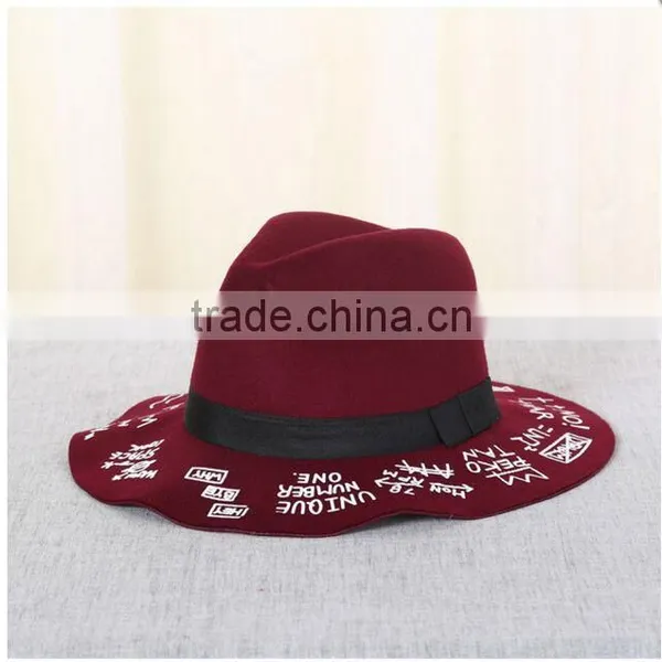New Wholesale Fashion Imtation Wool Fedoras Hat With Ribbon for Adult photo-4