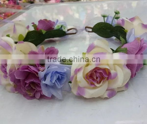Fashion Tiara Flower Garland Crown Headband for Women Wedding Garland Crown Handband for Girls