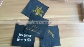 High Quality Logo Print Black Beverage Paper Napkins For Restaurant photo-3