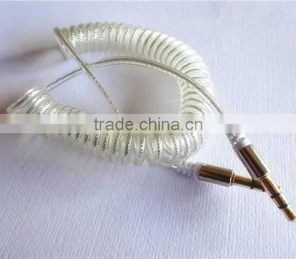 Fashion Audio/DC3.5MM Transparent Spiral Gold-plated Cable photo-4