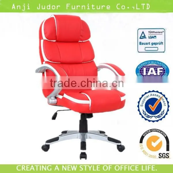 2014 New Style Upholstered Chair Red Color With Padded Armrest K-8363-1