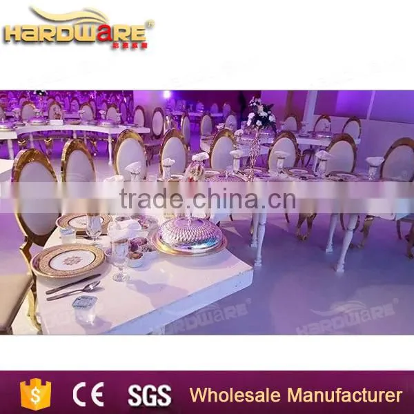 Dubai Half-moon Design Crescent Table LED Stainless Steel Banquet Table photo-3