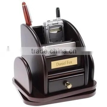 Revolvable Desktop Organizer Caddy for Storage and Recharge of Electronics