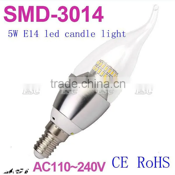 E14 Candle Led Light for Crystal Lamp Golden and Silver Cover With CE and RoHS