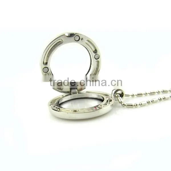 Hot Selling Floating CZ Stone Opened Pendant Necklace Charms photo-2