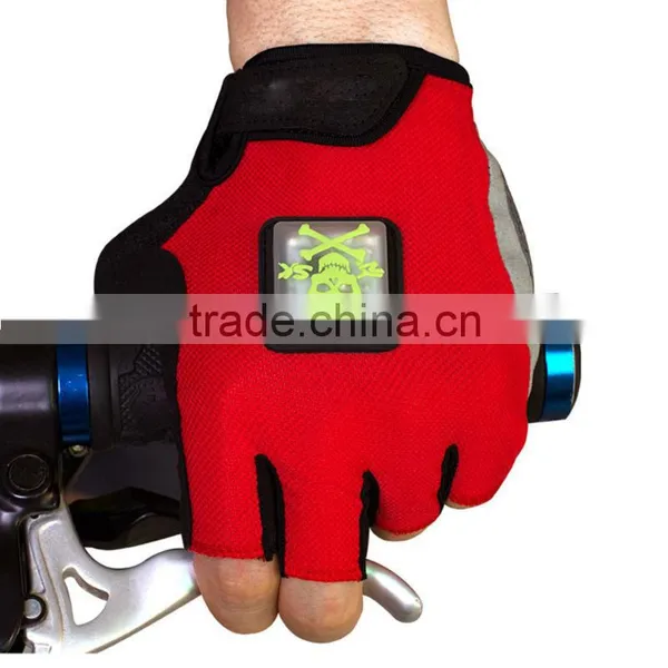 Cycling Sports Gloves Half Finger With LED Flash Light Turn Signal photo-5