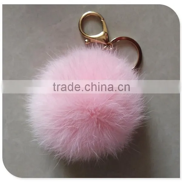 Real Rabbit Fur Ball Furry Ball Keychain for Mobile Phone Tag,Handbag Charm Keychain photo-2