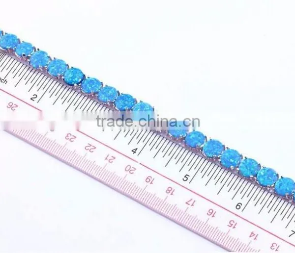 Cheap 925 Sterling Silver Blue Opal Unisex Friendship Bracelets photo-3
