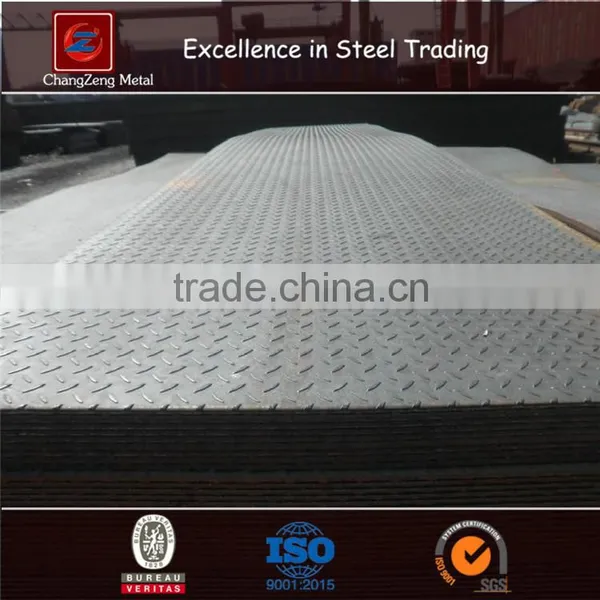 Hot Rolled Checkered Plate/Diamond Steel Plate From Shanghai Factory photo-3