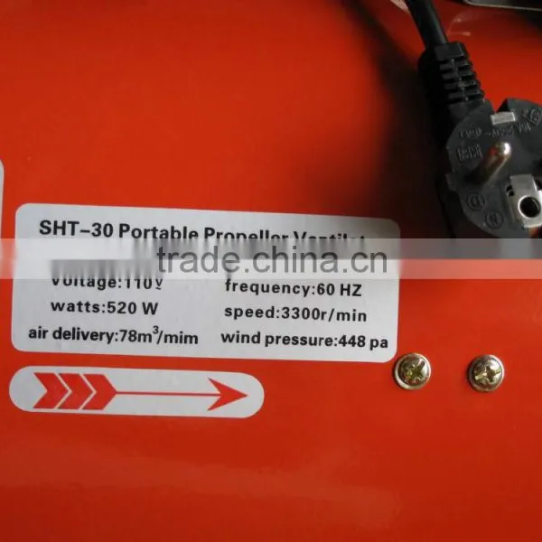 250mm European Plug Portable Ventilating Axial Blower photo-2