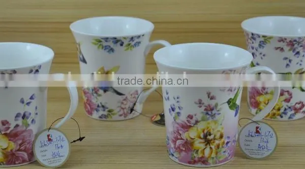 11OZ Bird With Butterfly Full Decal Print Coffee Cups, Shiny Surface Porcelain Mug, KL5004-A415 photo-3