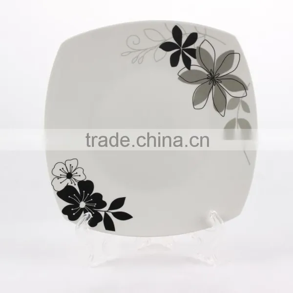 Small Size Super White Logo Decal Printable Customized Restaurant And Hotel Ceramic Porcelain Square Plates Dishes photo-2