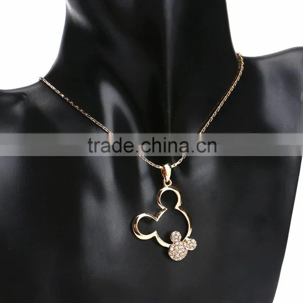 18k Austrian Crystal Mickey Mouse Pendant Necklace photo-6