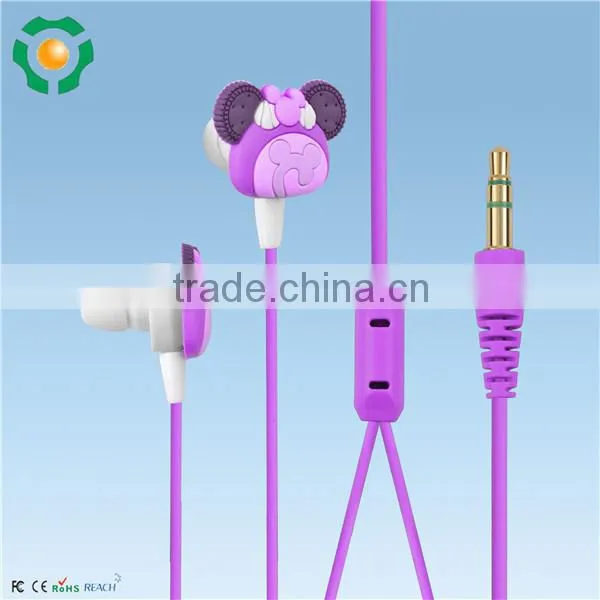 Lovely Catoon Custom Rubber Earphone Cute Colorful Silicone Earbuds For Mobile Phone photo-4