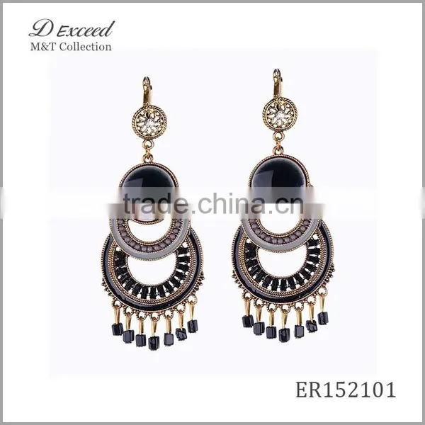 Wholesale Jewelry Yiwu Factory Ladies/Women's Ethnic Bohemian Resin Earrings Dangle Earrings Tassels Drop Earrings photo-3