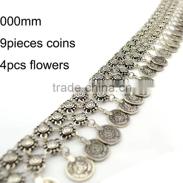 Fashion Gypsy Boho Hippie Shimmy Belt Belly Dancer Dangle Coins Waist Chain photo-3