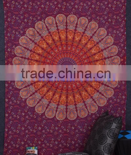 Exotic Indian Block Printed Tapestry Wall Decor Throw Table Cover 100% Cotton Bedspread Indian Jaipur Manufacturer & Wholesaler