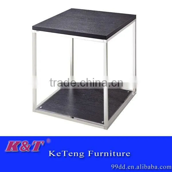 Simple Style Stainless Steel Wooden Night Table