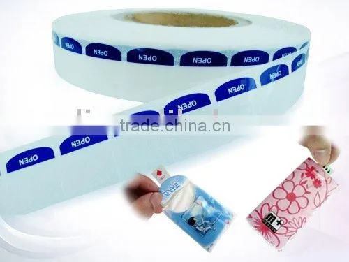 Resealable pocket tissue or Handkerchief open sticker
