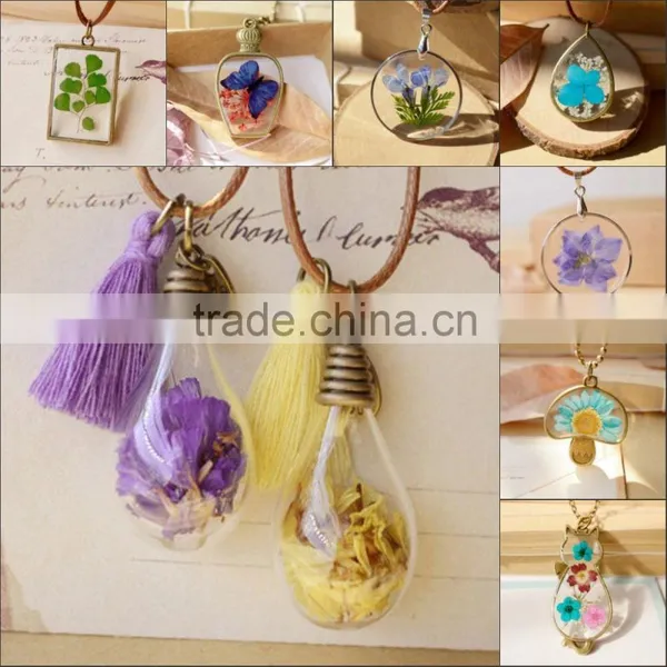 IN Stock Wish Mini Bottle Necklace Dandelion Seeds Dried Flower Glass Necklace Handmade photo-6