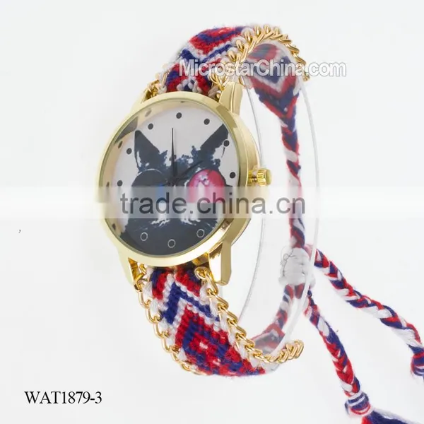 Elastic Knitting Watch Chain Cat Face Quartz Watch Price photo-3