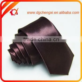 New Italian Satin Plain Slim Narrow Skinny Neck Tie
