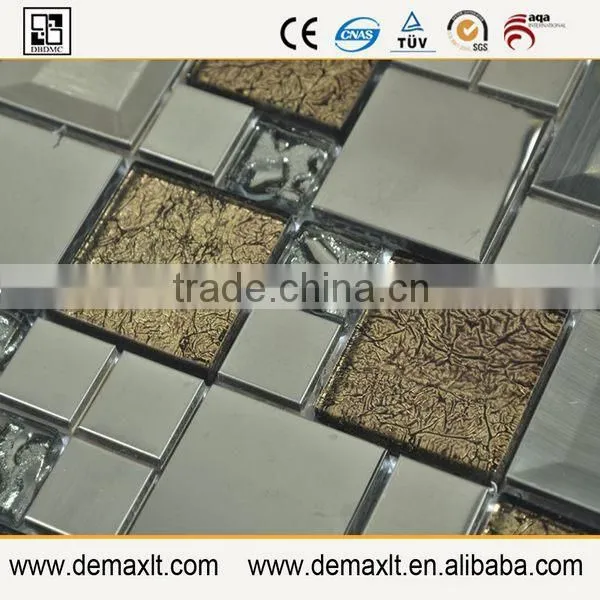 Hot Selling Durable Mixed Color Crystal Glass Mix Marble Mosaic photo-2