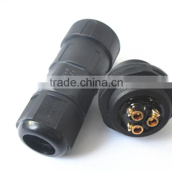 LLT 3 Pin Threaded Lock Rear Panel Mount Waterproof Screw Connector photo-2
