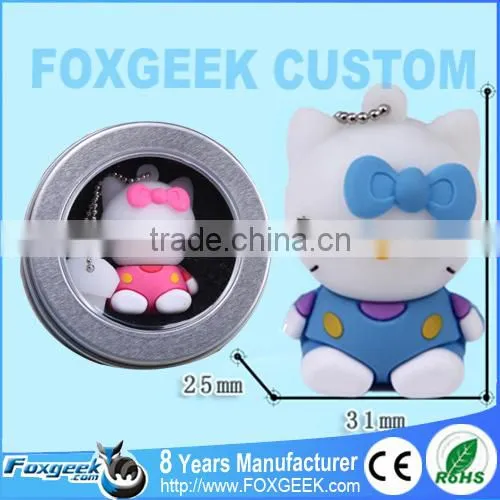 Hello Kitty Japan Cartoon Themed PVC Usb Flash Drive All Models Available,Custom Promotional Memory Stick With Metal Case