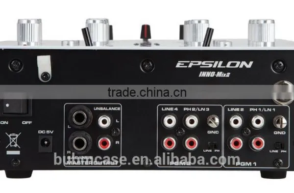 Factory Price EPSILON INNO MIX 2 Channel SCRATCH DJ Mixer With Balance TRS 1/4 Master Outputs & 1/4 Headphone Input photo-4