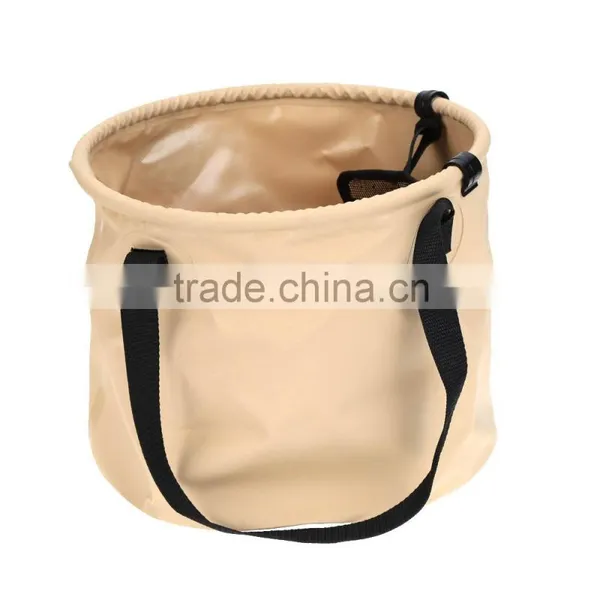 20L Folding Car Water Wash Bucket Outdoor Portable Fishing Bucket Collapsible Retractable Fishing Tackle With Hanging Mesh Bag C photo-5