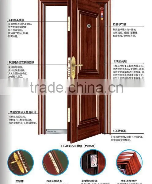 2015 Sell Like Hot Cakes Imitation Bronze Paint Steel Door Used Metal Security Doors photo-6