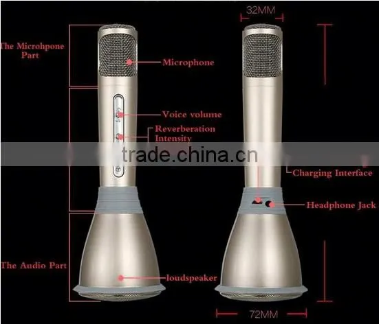 Bluetooth Speaker Portable Wireless Karaoke Microphone Handheld Condenser Microphone With Speaker photo-4