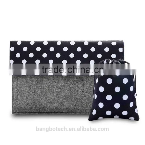 Wool Felt With Canvas Material Sleeve Bags for Mabook Laptop Case photo-5