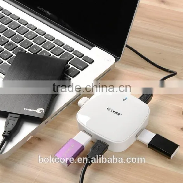 ABS Plastic Super Speed 4 Port USB3.0 HUB, Black and White Color photo-3