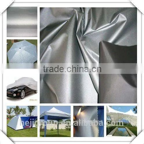 Soft Hand Feel Silver Coated 100% Polyester Pongee Fabric Properties for Car Body Cover photo-2