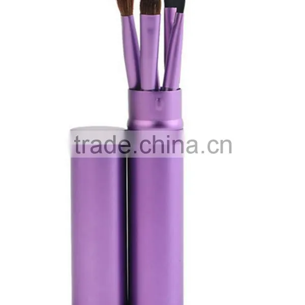 Newest 5pcs Colorful Makeup Brush Set With Metal Case Packing,stock With Free Sample photo-4