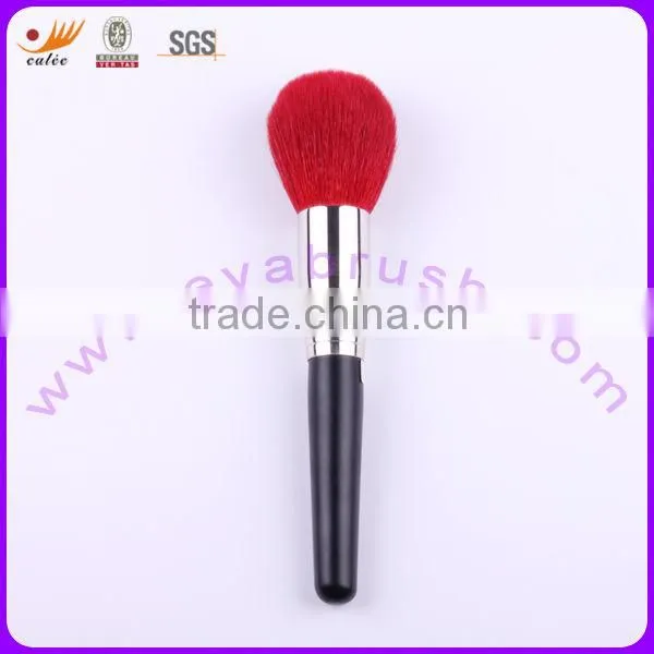 Hot Red Goat Hair Power Brush for Cosmetic With Copper Ferrule